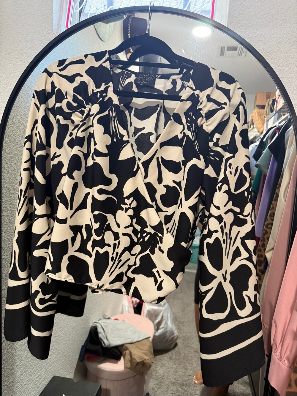 Black & Cream Floral-Print - Milk & Honey